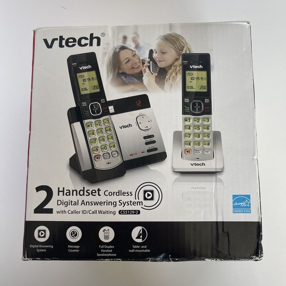 Vtech 2 Handset Cordless Digital Answering System, CS6529-2, New in‎ Box
